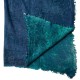 Cashmere shawl in blue and petrol spray pattern