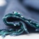 Cashmere shawl in blue and petrol spray pattern