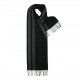 Black scarf with grey stripes