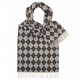 Scarf with harlequin pattern in grey