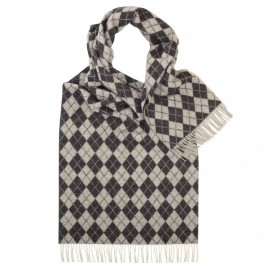 Scarf with harlequin pattern in grey