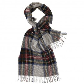 Large grey tartan scarf