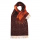 Maroon scarf with animal print and checks