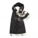 Black scarf with animal print and checks