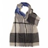 Double sided scarf in grey and blue checks