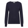 Navy blue blouse in silk and cashmere