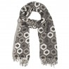 Grey scarf with beehive pattern
