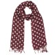 Burgundy scarf with beige dots