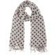 Light grey scarf with black dots
