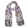 Grey and violet model/cashmere stole