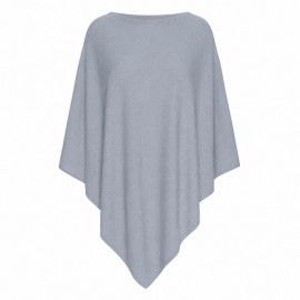 Light blue poncho in silk/cashmere mix