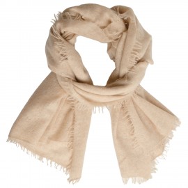 Knitted cashmere scarf in beige