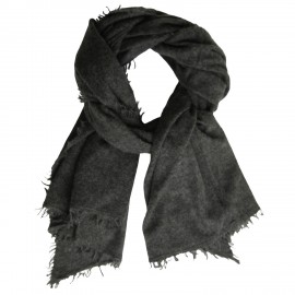 Knitted cashmere scarf in dark grey