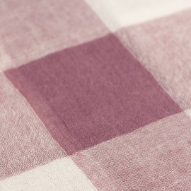 Checkered pink and white wool scarf