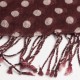 Burgundy scarf with beige dots