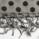 Light grey scarf with black dots