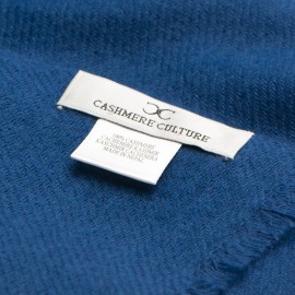 Dark blue pashmina scarf in twill weave