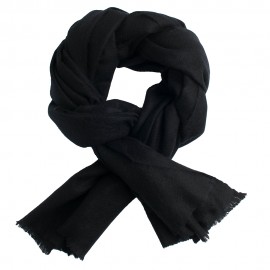 Black pashmina stole in twill weave