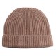 Beige beanie knitted in pure cashmere