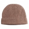 Beige beanie knitted in pure cashmere