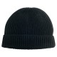Black knitted beanie in pure cashmere