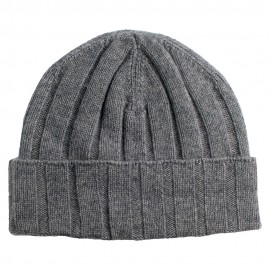 Light grey knitted cashmere hat