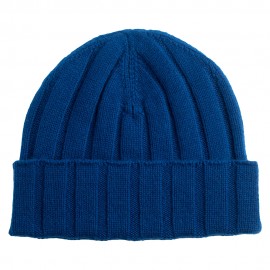 Dark blue knitted cashmere hat