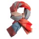 Large checkered pashmina shawl in red, blue, beige and grey