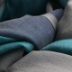 Three coloured pashmina shawl in petrol and grey