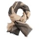 Three coloured pashmina shawl in beige, grey and black