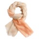 Two coloured shaded pashmina shawl in peach and cream