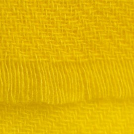 Yellow cashmere scarf in twill weave