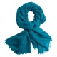 Petrol blue pashmina stole in diamond weave