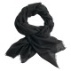 Charcoal pashmina shawl in 2 ply twill
