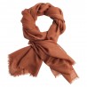 Chestnut brown pashmina shawl in diamond weave