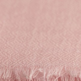 Soft pink pashmina shawl in diamond weave