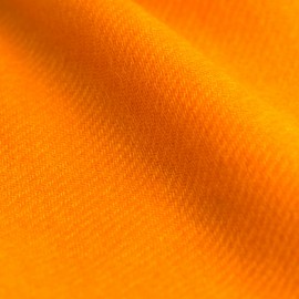 Orange cashmere scarf in twill weave
