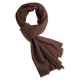 Dark brown cashmere scarf in twill weave