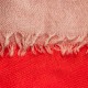 Three coloured cashmere shawl in coral, white and beige