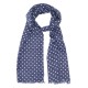 Blue scarf with white dots
