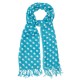 Turquoise scarf with white dots