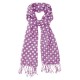 Purple scarf with white dots