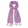 Purple scarf with white dots