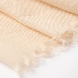Beige pashmina stole in 2 ply twill weave