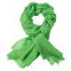 Grass green pashmina stole in 2 ply twill weave