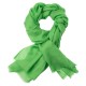 Grass green pashmina stole in 2 ply twill weave