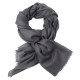Dark grey pashmina stole in 2 ply twill weave