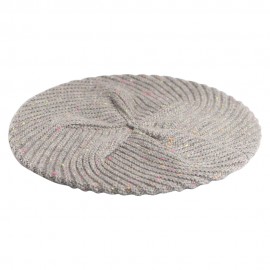 Grey flecked cashmere beret