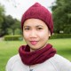 Burgundy flecked rib knitted cashmere hat