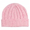 Soft pink flecked rib knitted cashmere hat